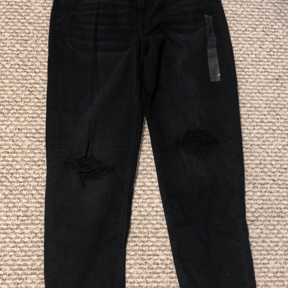 American Eagle Outfitters Black Mom Straight Jeans size 2